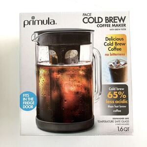 New Primula PCBBK-5351 Pace Cold Brew Iced Coffee Maker w/Filter Glass 1.6 Quart